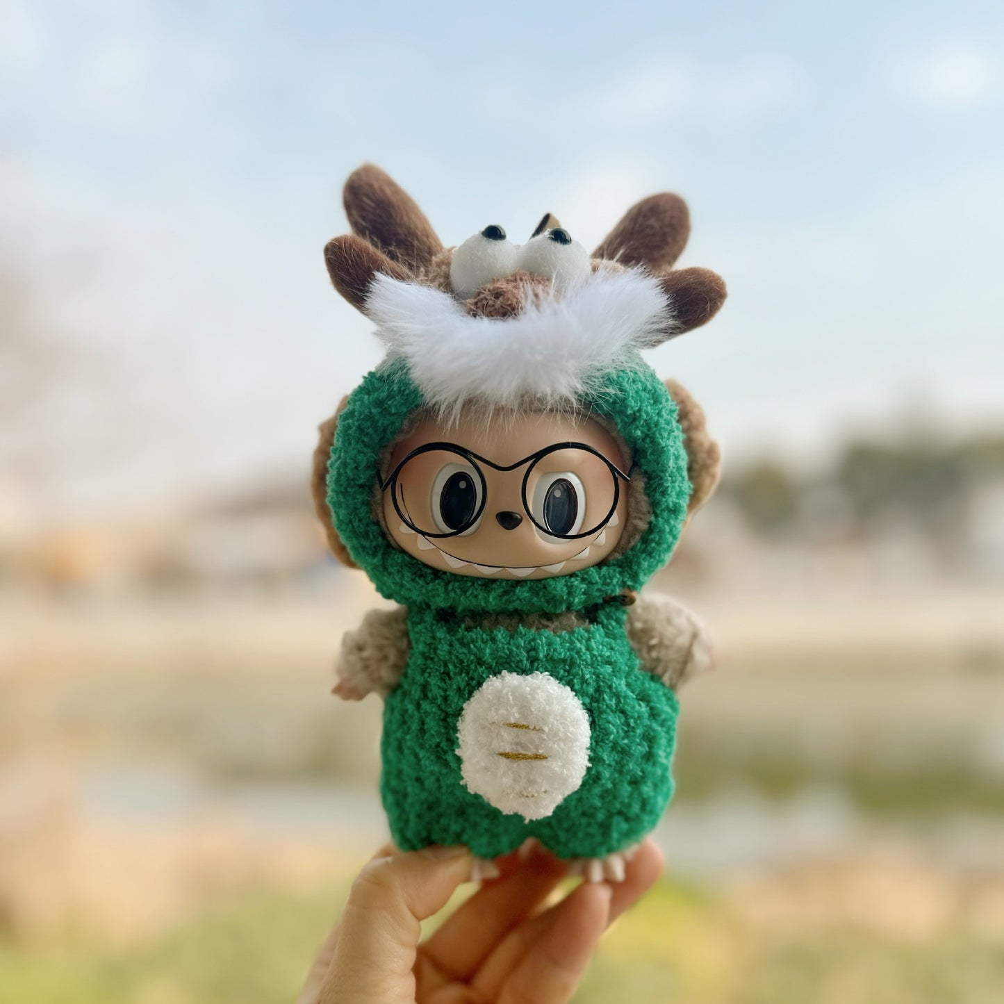 17CM keychain blind box cloth cloth clothes pendant LABUBU doll Dragon year new clothes pure handmade faucet boss