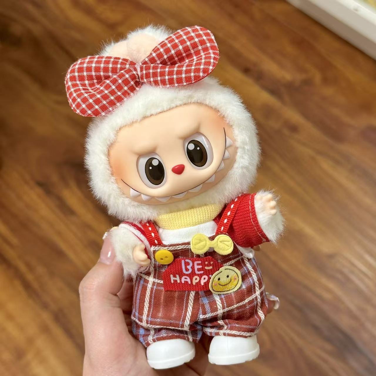 17cm Labubu Pendant Wearing Baby Clothes high quality Labubu Blind Box Pendant Doll Clothes Decorative suit