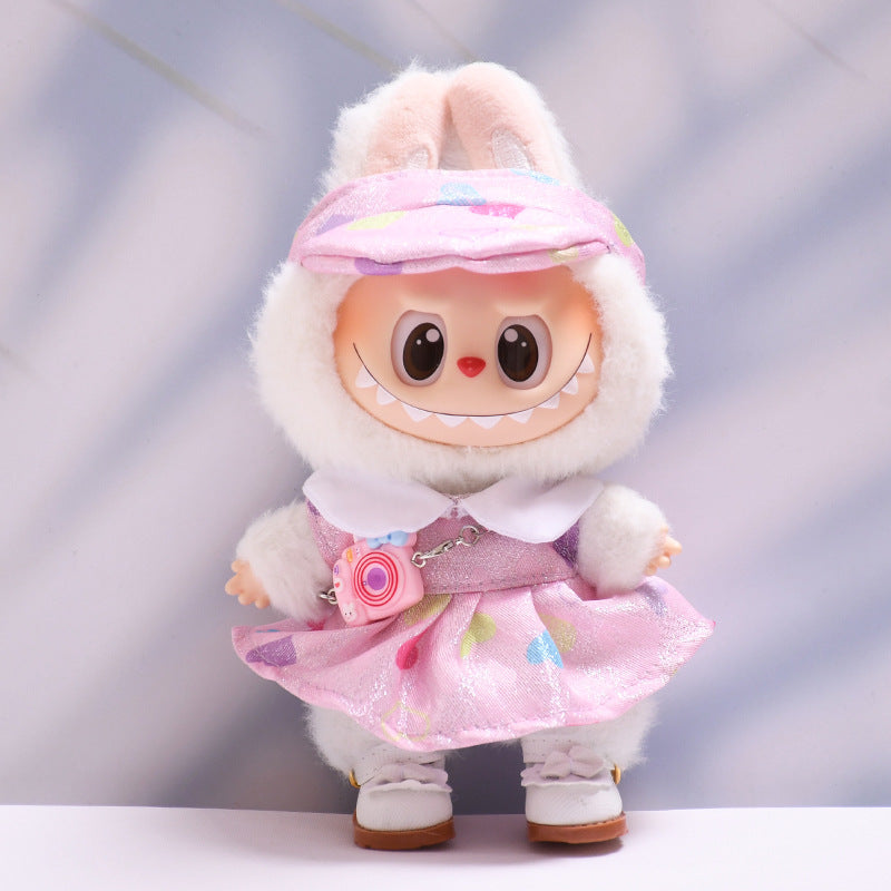 Labubu Doll Sparkling Love Skirt Suit & Accessories for Pendant Doll