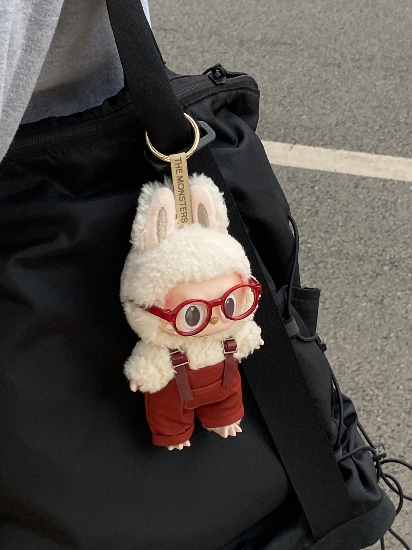Labubu Doll Outfit Set - Overalls, Hat & Glasses for 15cm Vinyl Doll