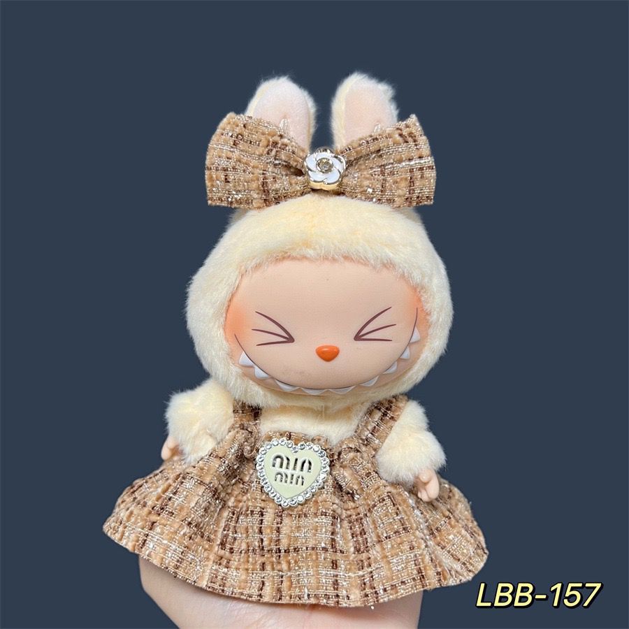 17cm Labubu Pendant Wearing Baby Clothes high quality Labubu Blind Box Pendant Doll Clothes Decorative suit