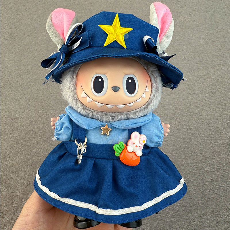 New 17CM Labubu Pendant for Baby Clothes high quality Labubu Blind Box Pendant Doll Clothes Decorative suit