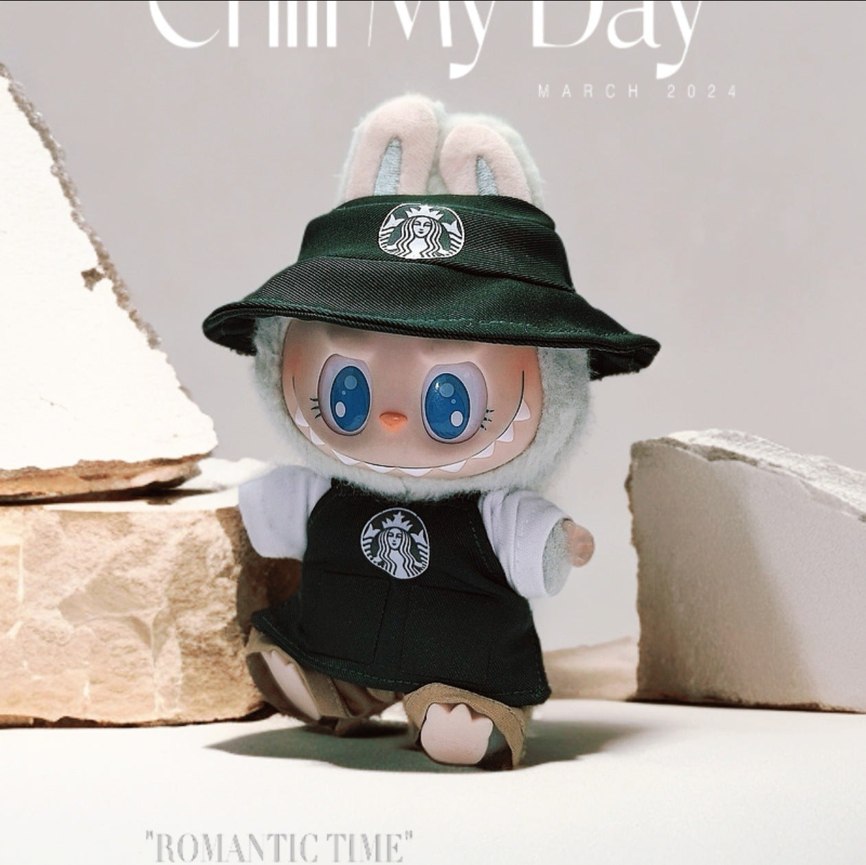 Labubu Doll Overalls Set for 17cm Vinyl Dolls