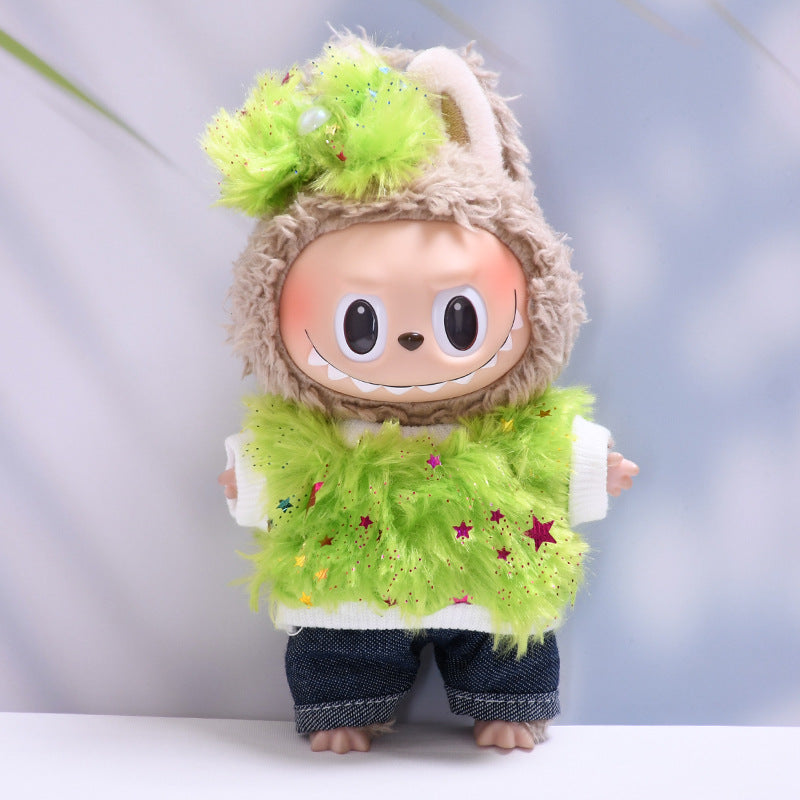 Labubu Doll Star Furry T-Shirt Outfit for 1st & 2nd Gen Pendants