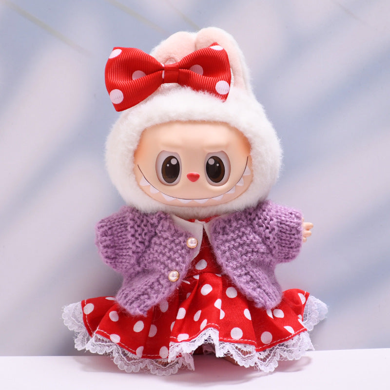 Labubu Doll Baby Clothes - Polka Dot Dress Sets & Accessories