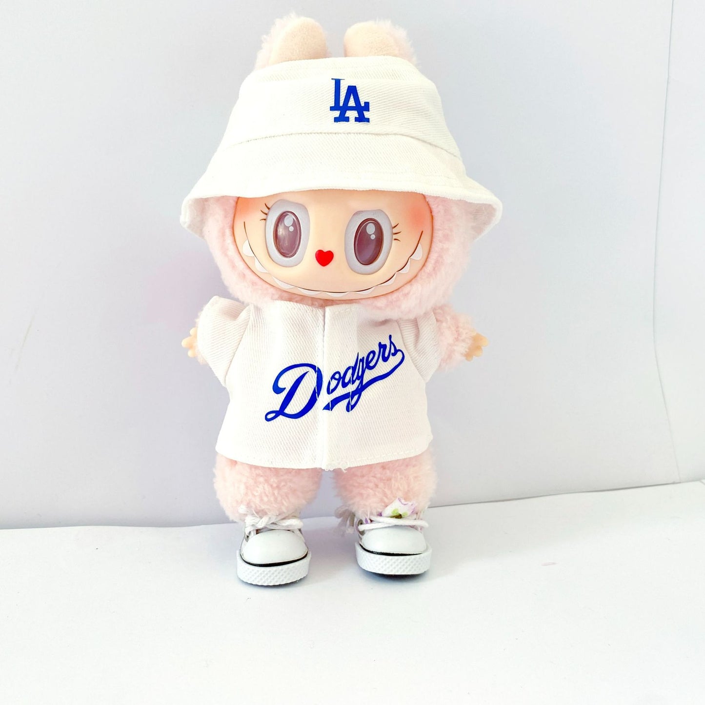 Labubu Doll Baby Clothes Set - Pink, Blue, White Outfits with Shoes & Hats