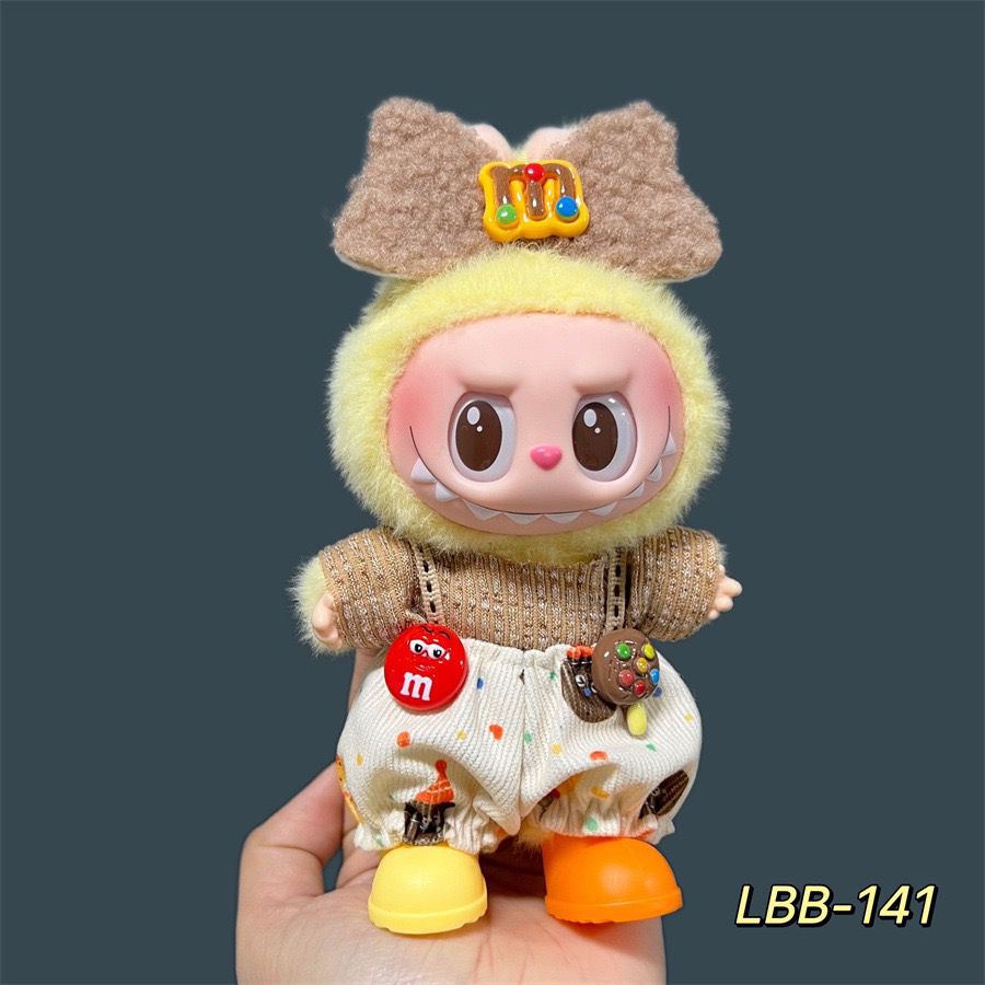 17cm Labubu Pendant Wearing Baby Clothes high quality Labubu Blind Box Pendant Doll Clothes Decorative suit