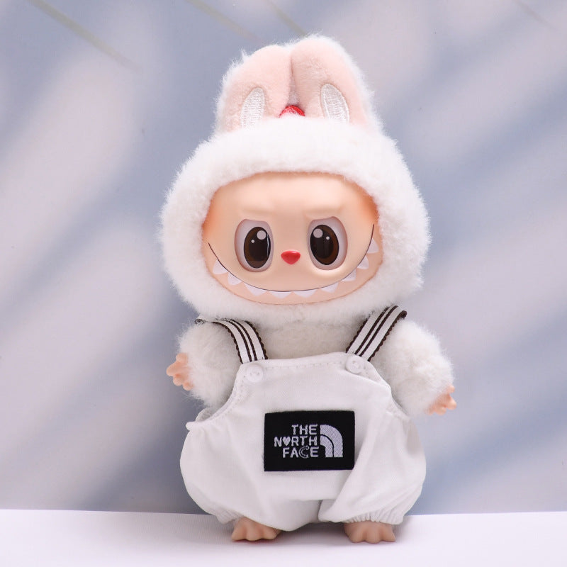 Labubu Doll Overalls & Hat Set - Trendy Outfit for 1st & 2nd Gen Pendant Labubu