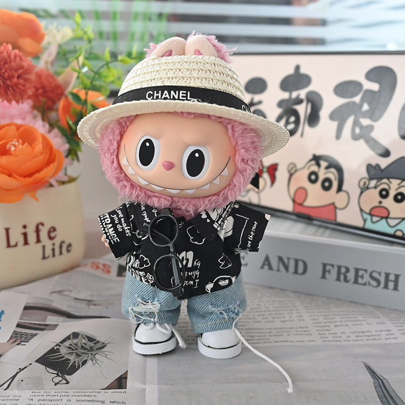 Labubu Labubu Doll Clothes suit First and Second Generation Sitting Party 17cm Vinyl Plush Doll Clothes Slip Skirt