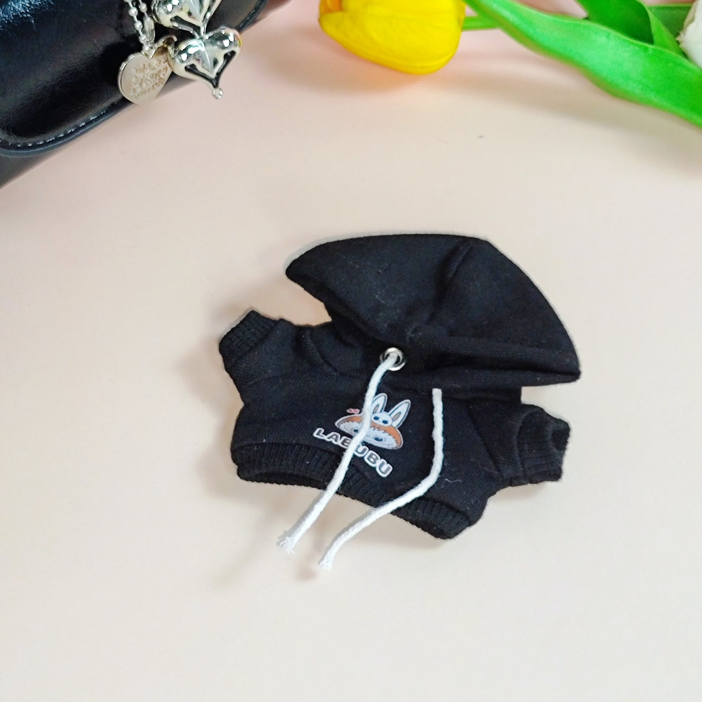 Labubu Doll Hooded Sweater Suit & Accessories for 17cm Vinyl Doll