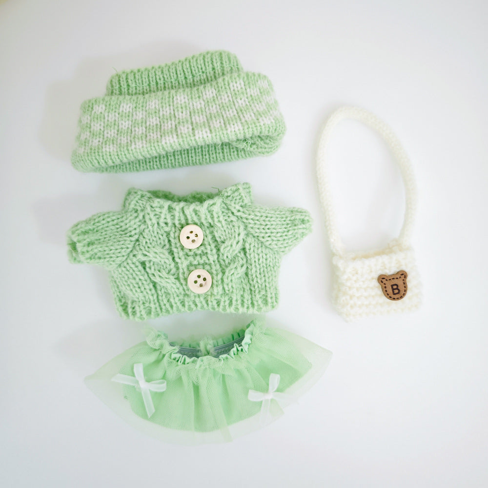 Labubu Doll Outfit - 17cm Sweater, Skirt & Accessories Set