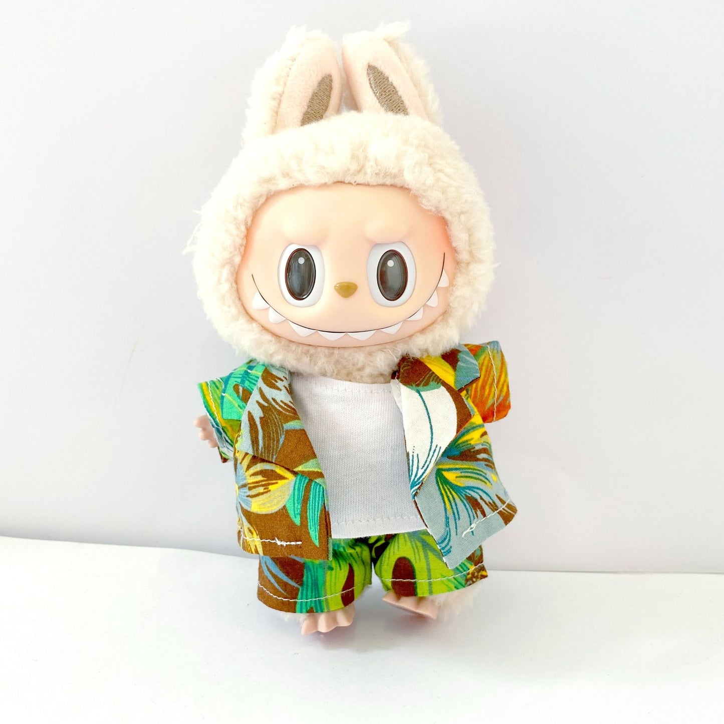 Labubu 17cm Doll Hawaiian Beach Outfit - 3-Piece Set