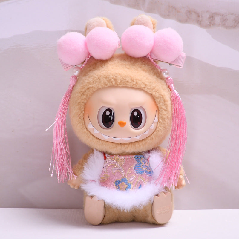 Labubu Doll New Year & Christmas Outfits - Tang Suit, Shawl, Hat Sets