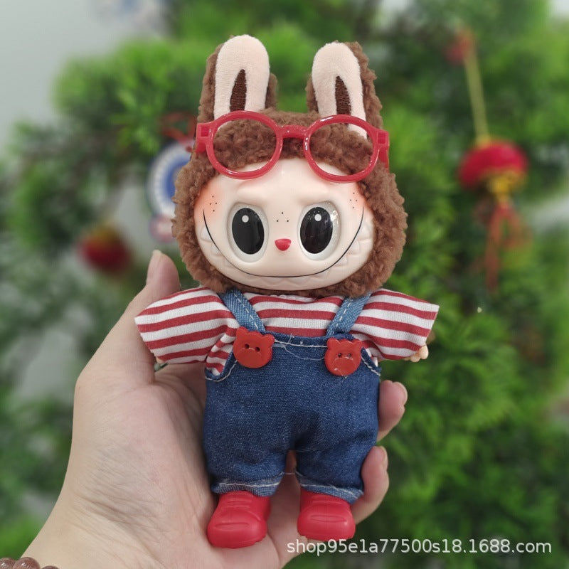 Labubu Doll Clothes for 17cm Plush Doll - Cute Dress-Up Outfits