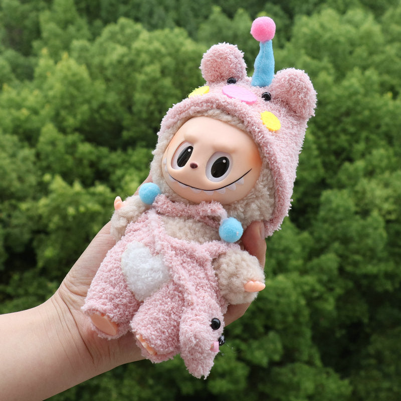 Labubu Plush Doll Outfit 17cm Cute Doll Dress-Up Casual Set Skirt Plush Clothes