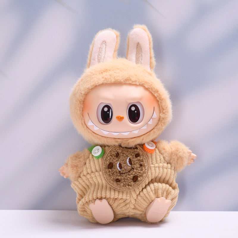 Labubu Doll Overalls Outfit - Persimmon, Fox, Apple, Biscuit Colors