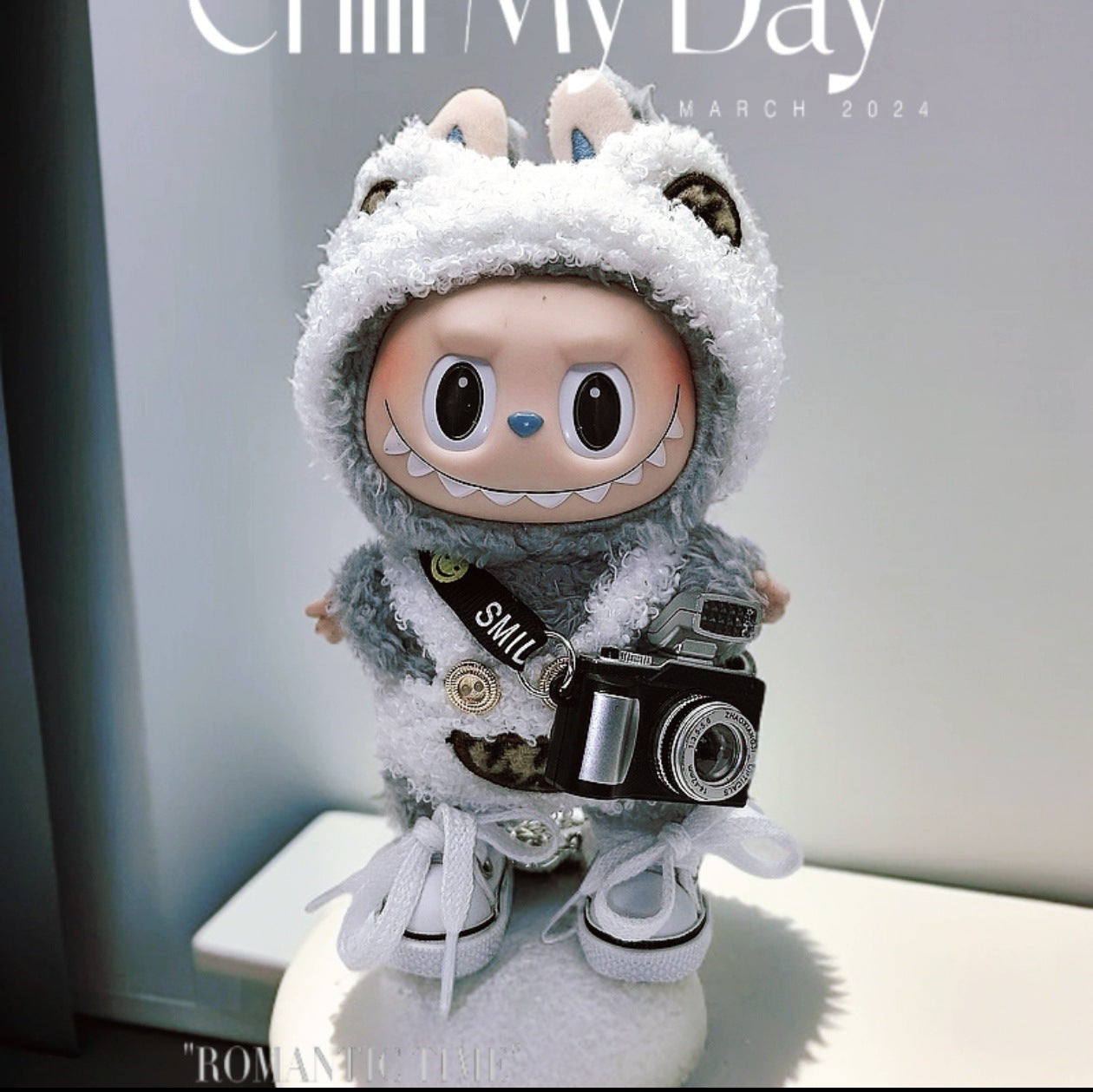 Labubu Doll Outfit - Cute Macaron Pull Cloth Clothes with Suspenders