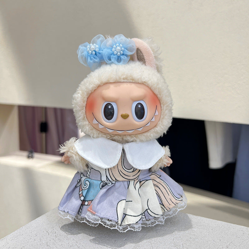 First and Second Generation Labubu Baby Clothes Pendant Labubu Clothes Baby Clothes Summer Skirt Jumpsuit Set Cute and Cute