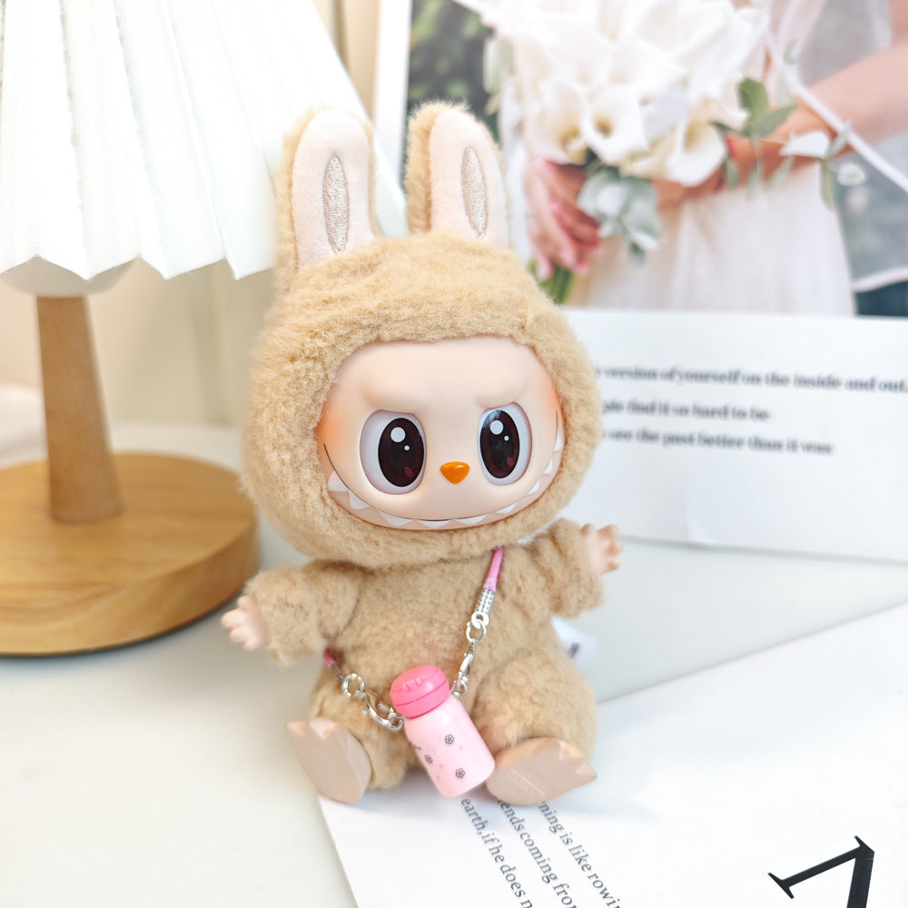 Clothing Only: First, Second, and Third Generation Blind Box Labubu Pendant Clothing, Sitting Labubu Party Doll Pink Sweater