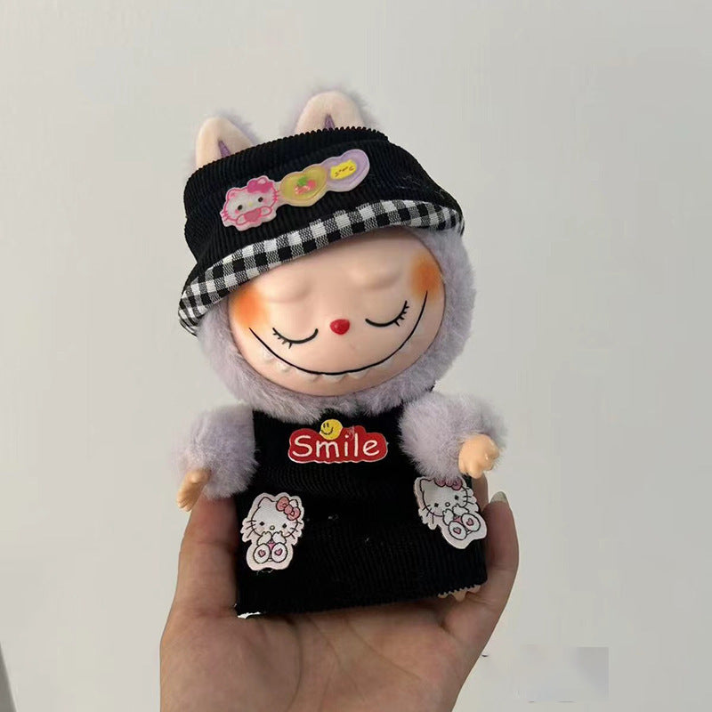 17cm Labubu Doll Clothes Vinyl Labubu Doll Can Be Worn and Changed into Plush Toy Clothes Set