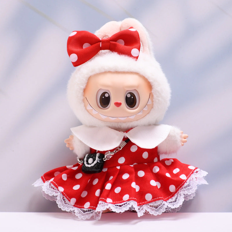 Labubu Doll Baby Clothes - Polka Dot Dress Sets & Accessories