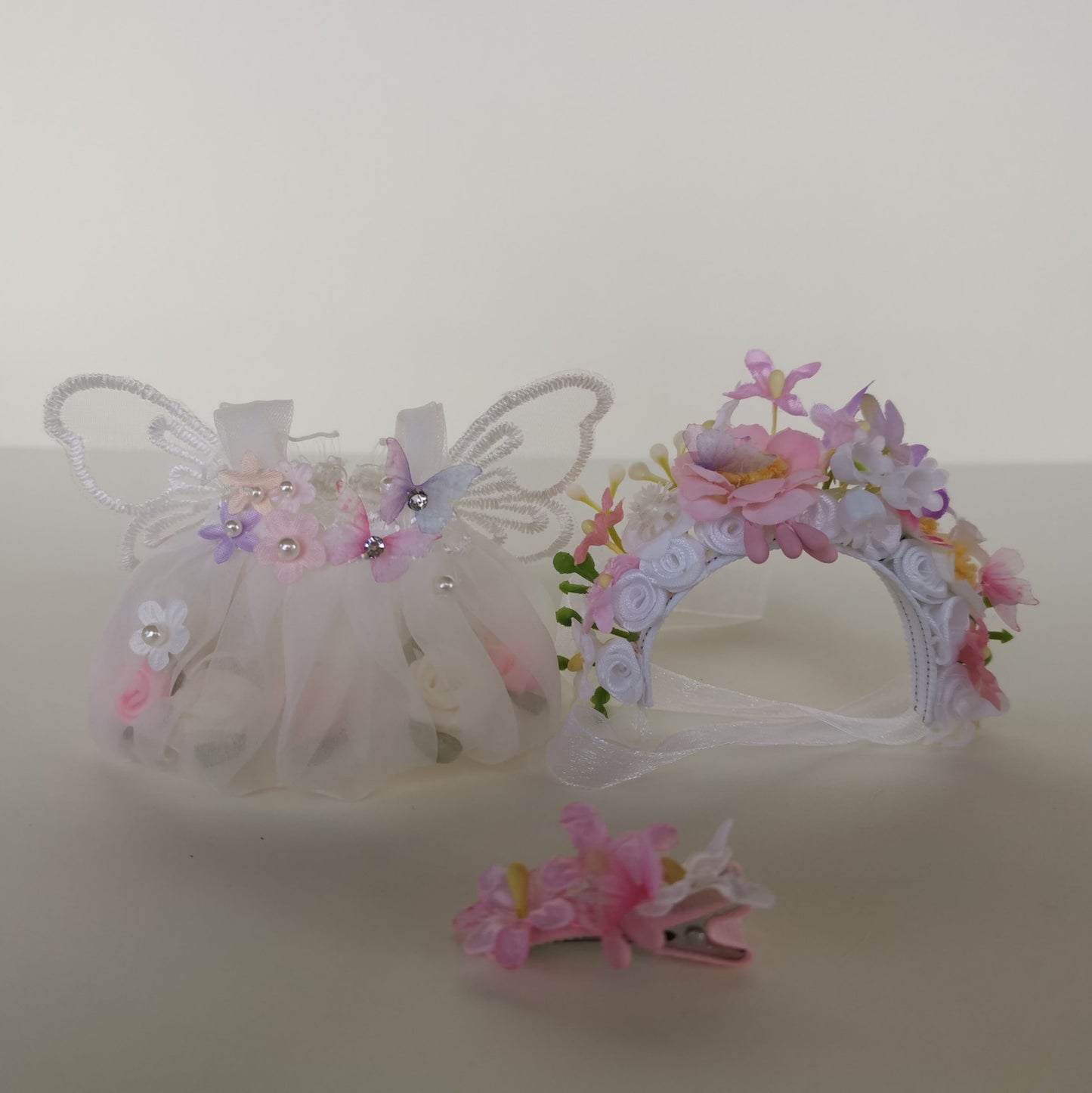 Labubu Doll Flower Fairy Skirt & Hairpin Outfit for 17cm Doll