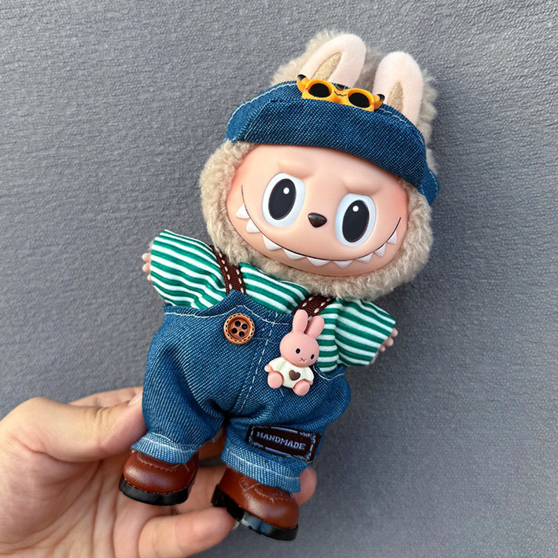New 17CM Labubu Pendant for Baby Clothes high quality Labubu Blind Box Pendant Doll Clothes Decorative suit