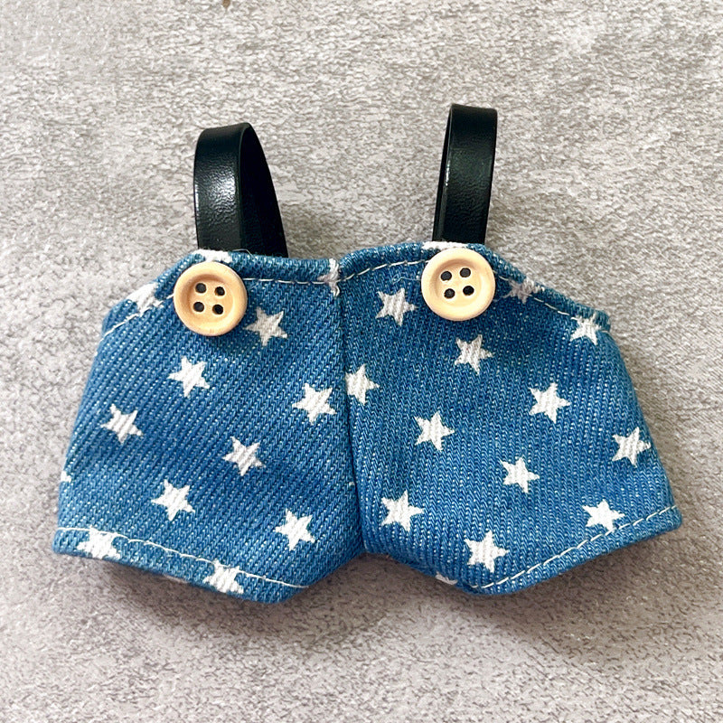 Labubu Doll Outfit - Denim Overalls & Hat Set for 1st-3rd Gen