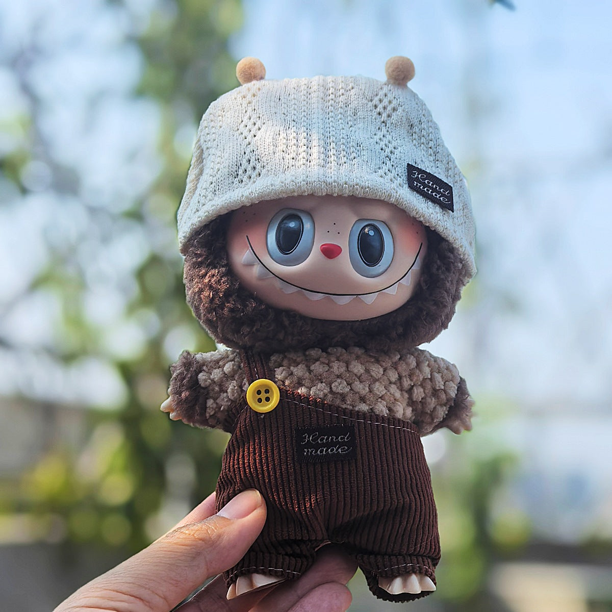 Super Q cute labubu doll 17cm pendant generation for doll plush doll vinyl face change