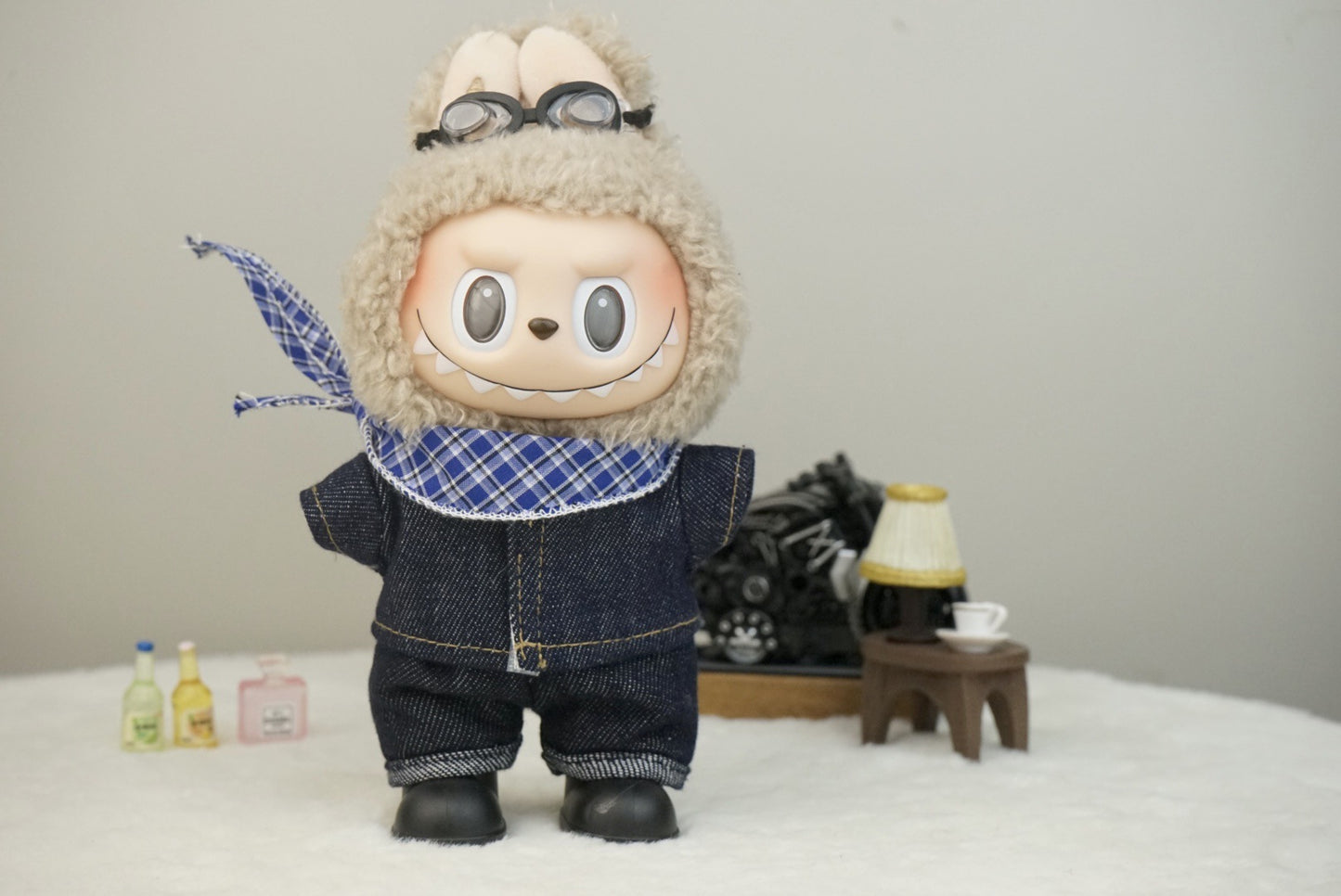 Labubu Doll Denim Outfit Set for 17cm Vinyl Doll