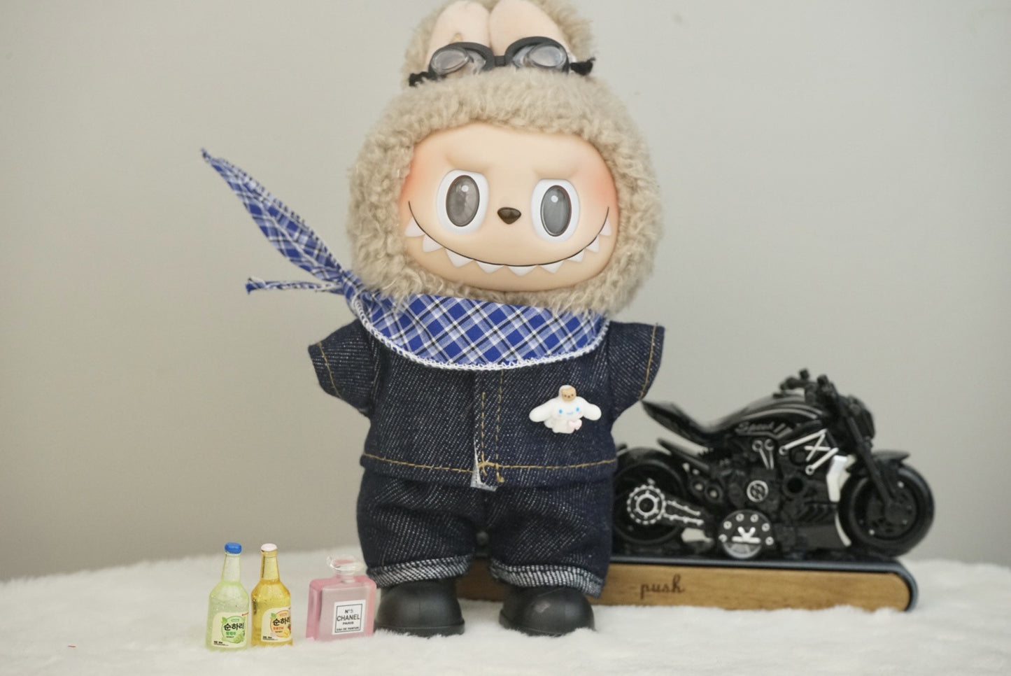 Labubu Doll Denim Outfit Set for 17cm Vinyl Doll
