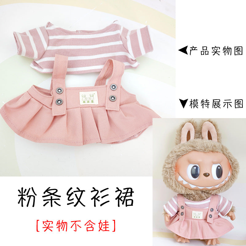 Casual clothes suitable for pulling cloth clothes for 37cm Labubu vinyl doll clothes replacement suit shoes bag
