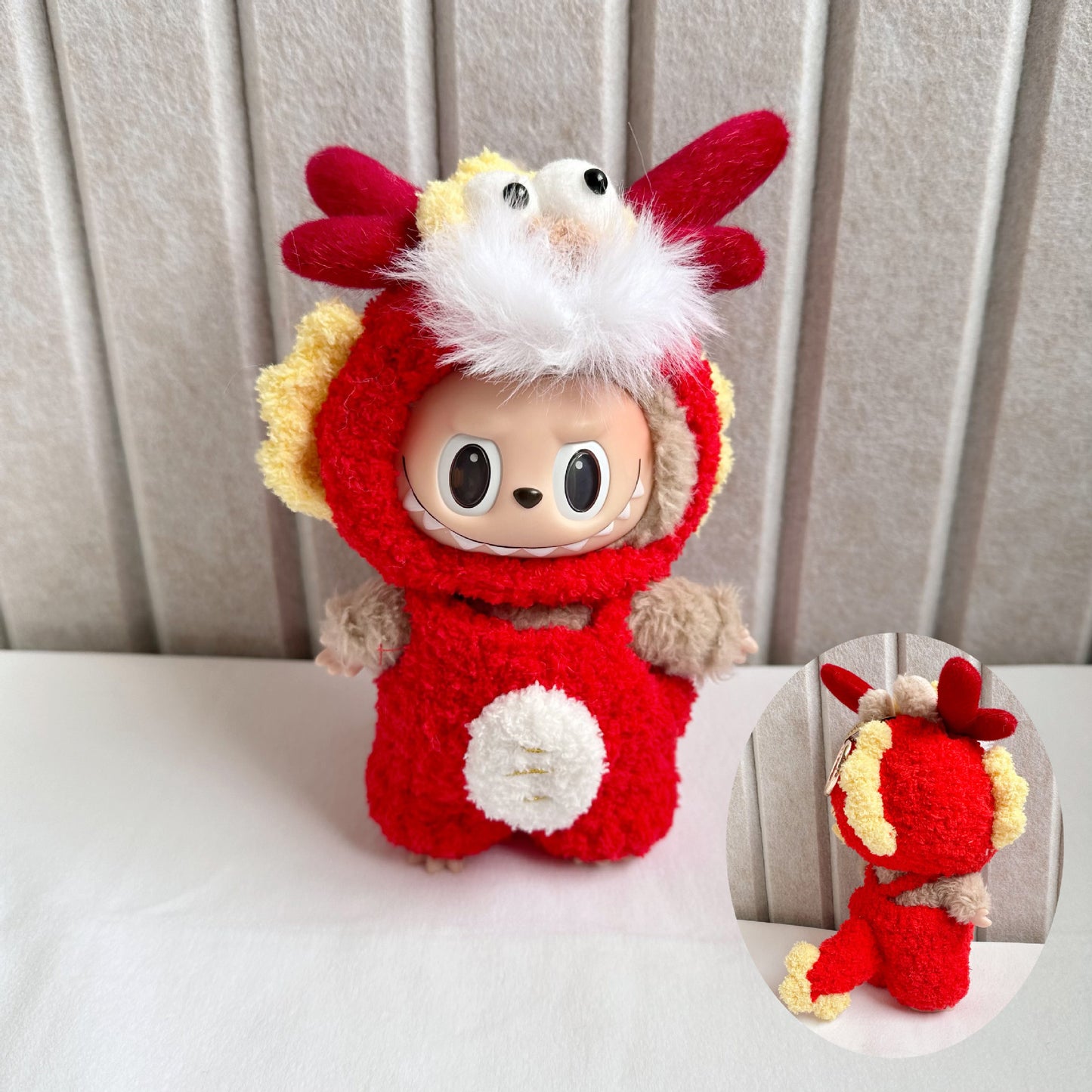 Labubu Dragon year new clothes pendant Labubu pure handmade dragon suit new year for new faucet hat in stock