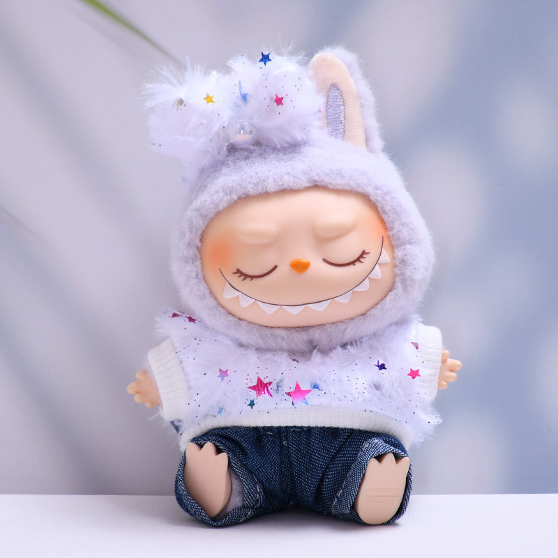 Labubu Doll Star Furry T-Shirt Outfit for 1st & 2nd Gen Pendants