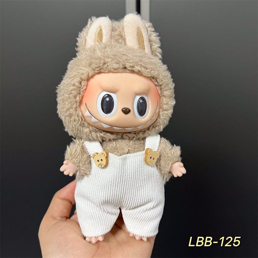 Labubu Wearable Baby Clothes Vinyl Labubu 17cm Doll Cute Dress-Up Casual Suit Skirt Plush Clothes