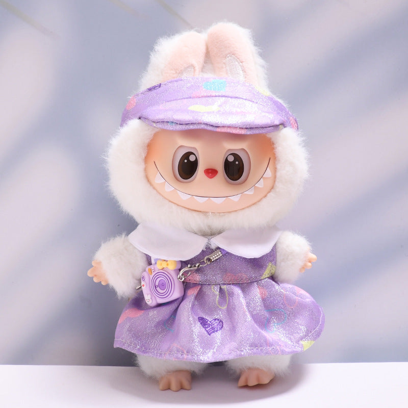 Labubu Doll Sparkling Love Skirt Suit & Accessories for Pendant Doll