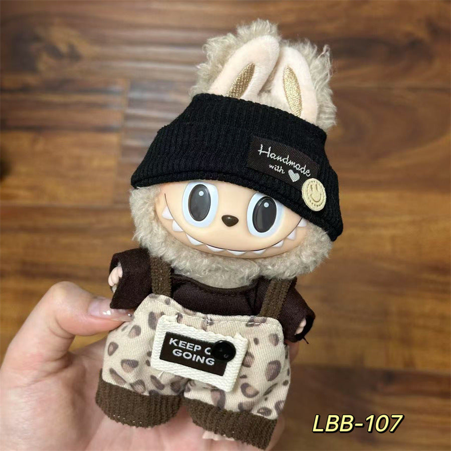 Labubu Doll Vinyl Rab 17cm Doll Cute Dress Casual suit Skirt Plush Toy Clothes