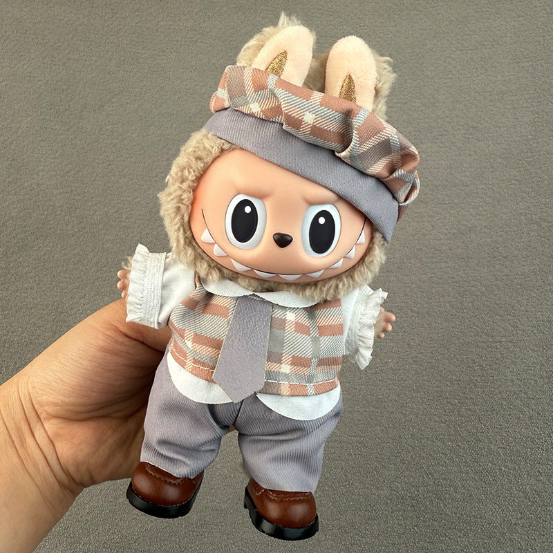 New 17CM Labubu Pendant for Baby Clothes high quality Labubu Blind Box Pendant Doll Clothes Decorative suit