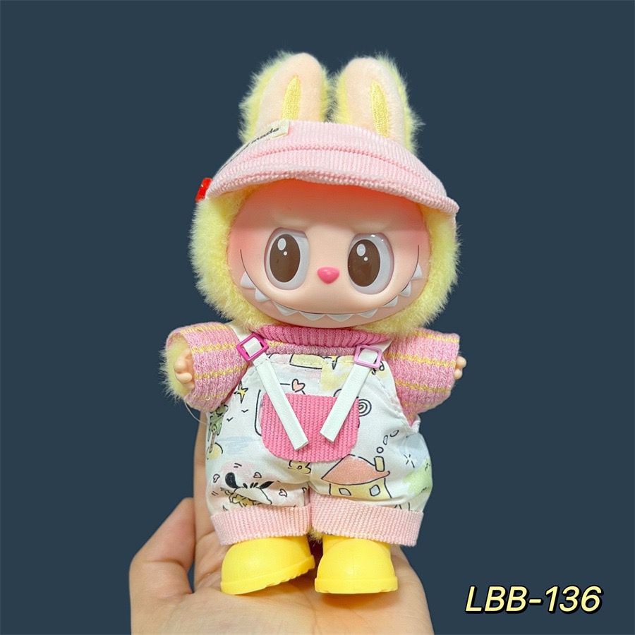 17cm Labubu Pendant Wearing Baby Clothes high quality Labubu Blind Box Pendant Doll Clothes Decorative suit