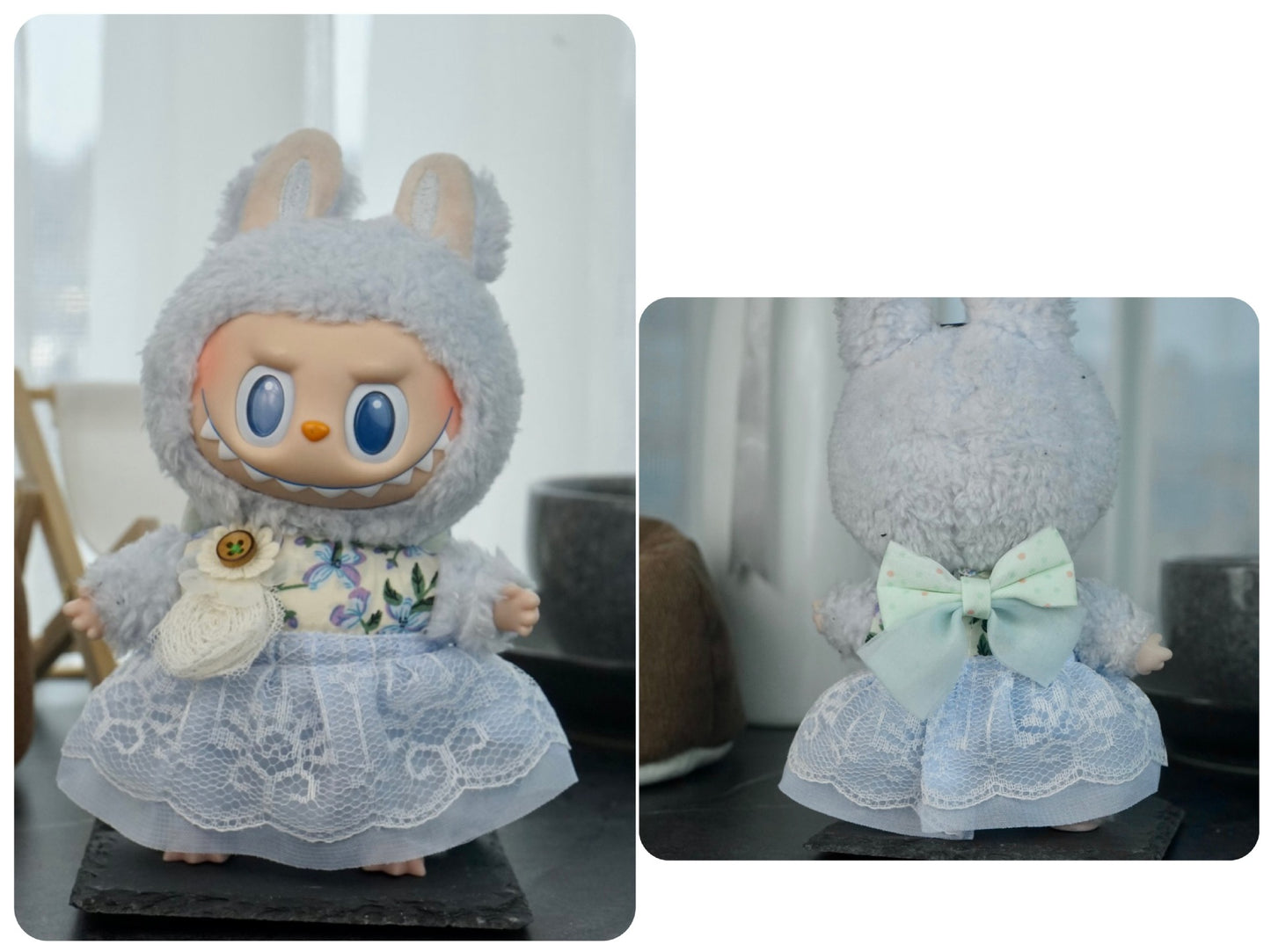 Labubu Doll Heart Skirt Outfit for 17cm Vinyl Doll