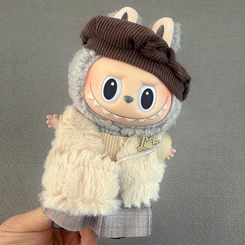 New 17CM Labubu Pendant for Baby Clothes high quality Labubu Blind Box Pendant Doll Clothes Decorative suit