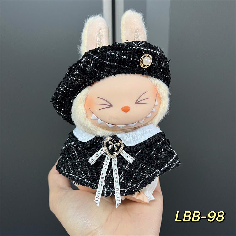 Labubu Wearable Baby Clothes Vinyl Labubu 17cm Doll Cute Dress-Up Casual Suit Skirt Plush Clothes