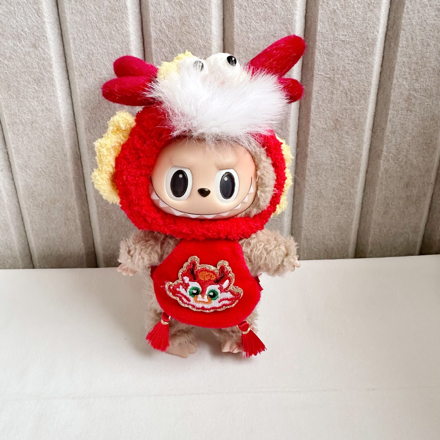 Labubu Dragon year new clothes pendant Labubu pure handmade dragon suit new year for new faucet hat in stock