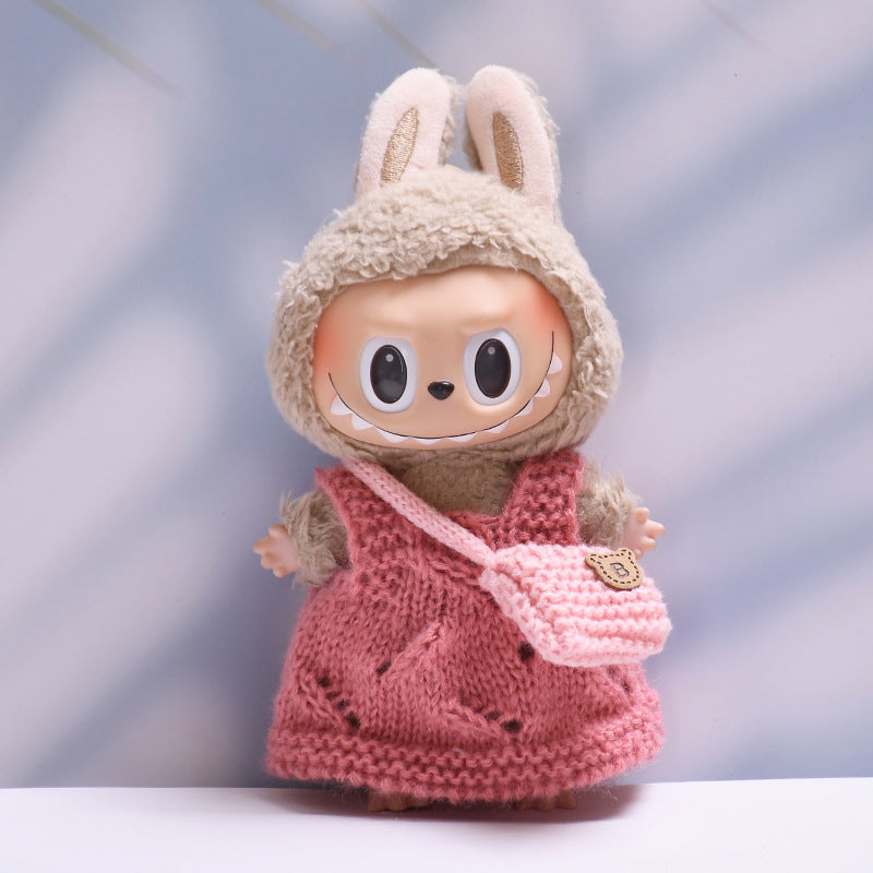 Labubu 2nd Gen Pendant Doll Wool Skirt & Bag Outfit - Baby Clothes Style
