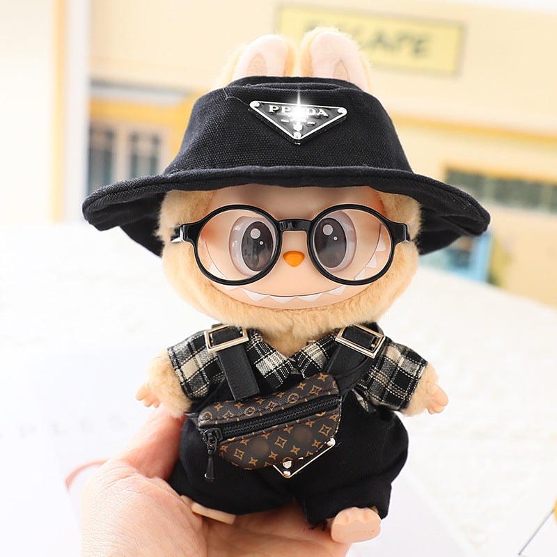 Generation II 17cm Labubu Labubu Doll Vinyl Blind Box Pendant Sitting Party Fashion suit Hat Shoes