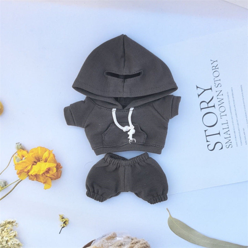 17cm Vinyl Macaron Plush Keychain Labubu Pendant Labubu Doll Wear suit for Sweatshirt Pants