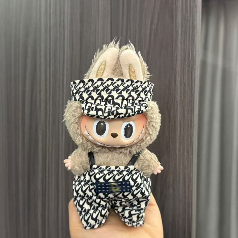Rab cloth doll labubu17cm pendant one or two generations of vinyl plush doll suit accessories for clothes