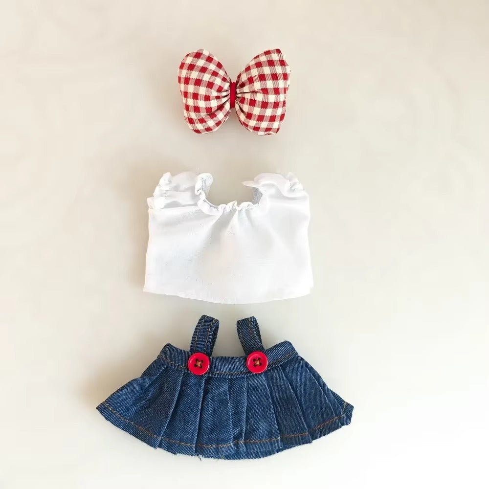 Labubu Doll Clothes Set - Venetian Skirt, White Shirt & Accessories