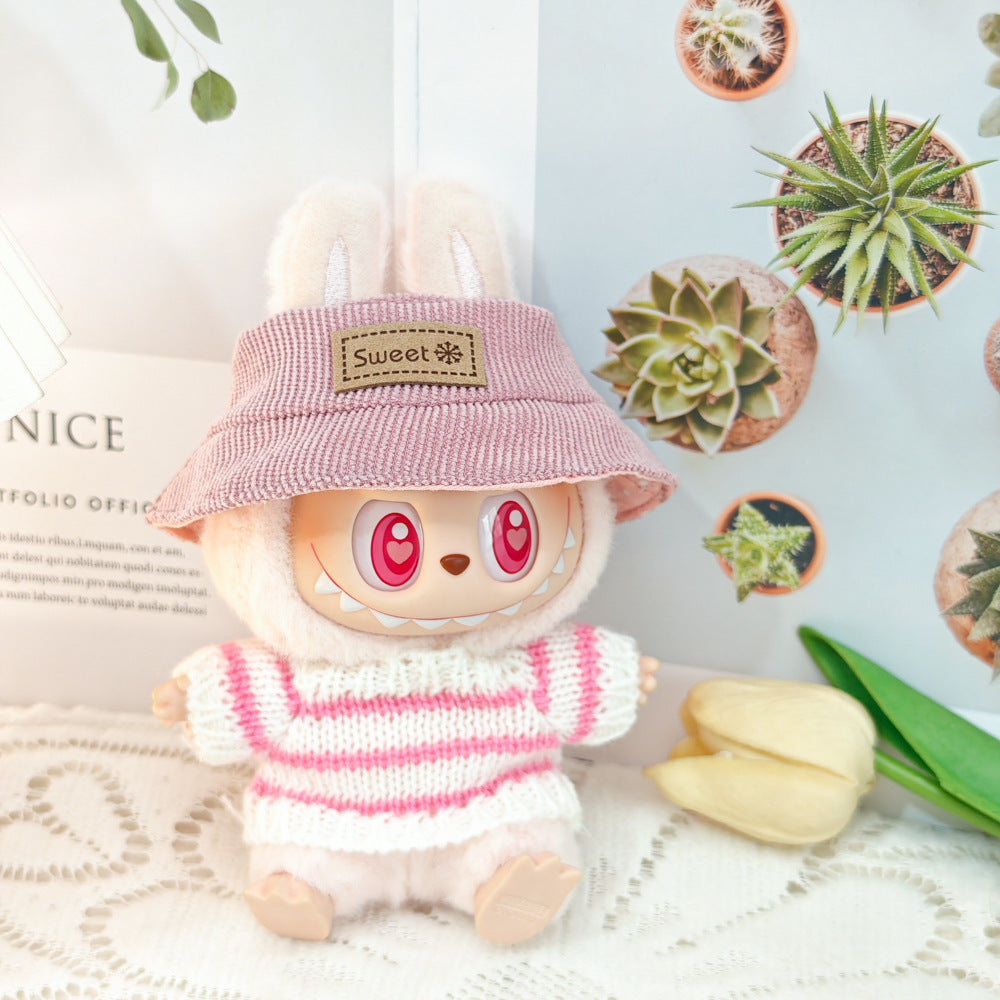 Clothing Only: First, Second, and Third Generation Blind Box Labubu Pendant Clothing, Sitting Labubu Party Doll Pink Sweater