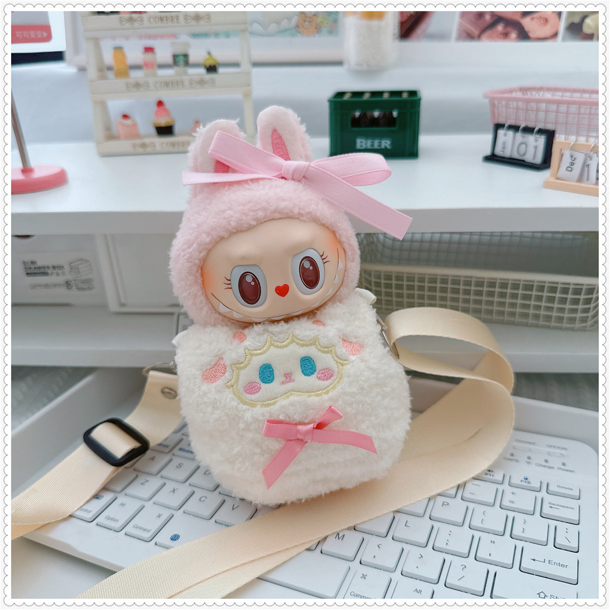 Labubu Doll Outfit - 17cm Cartoon Style Shoulder Bag for Labubu Vinyl Doll